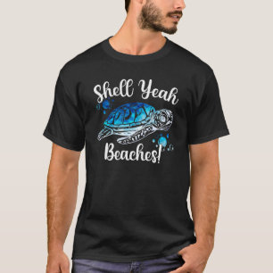 Muschel Yeah Strände Gefärbte Krawatte Schildkröte T-Shirt