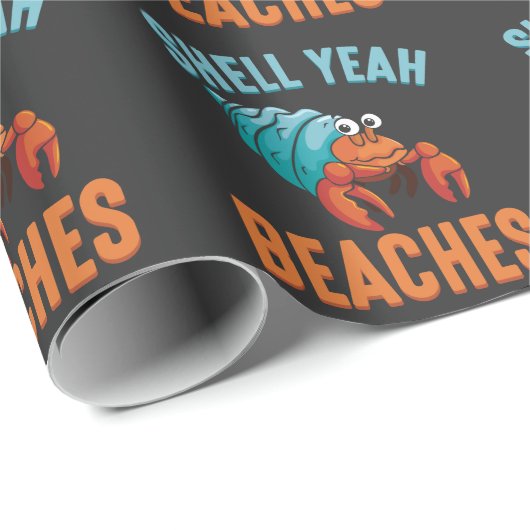 Muschel Yeah Strände Rude Offensive Quote Crab Geschenkpapier (Rolleneckpunkt)