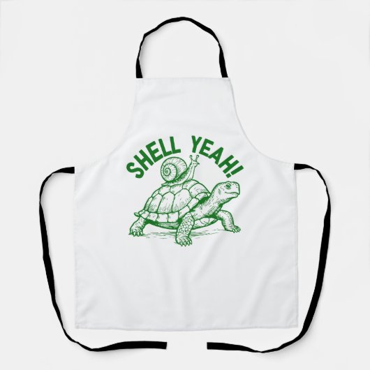 Muschel Yeah Turtle Snail Funny Schürze (Vorderseite)