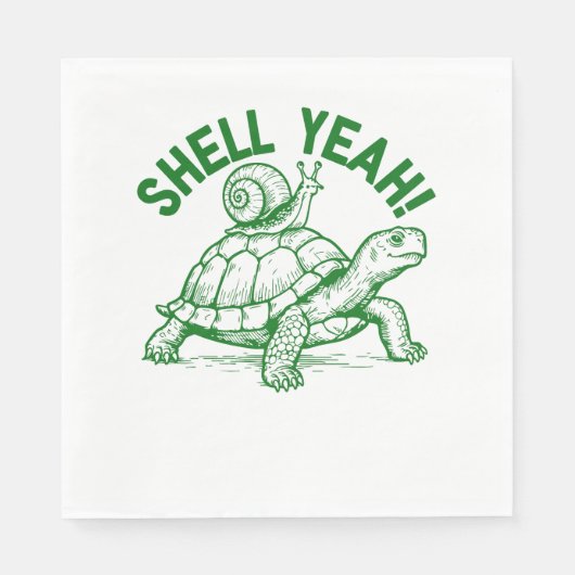 Muschel Yeah Turtle Snail Funny Serviette (Vorderseite)