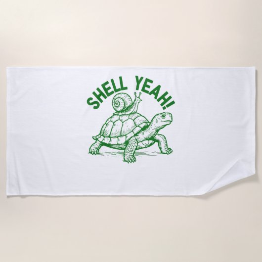 Muschel Yeah Turtle Snail Funny Strandtuch (Vorderseite)