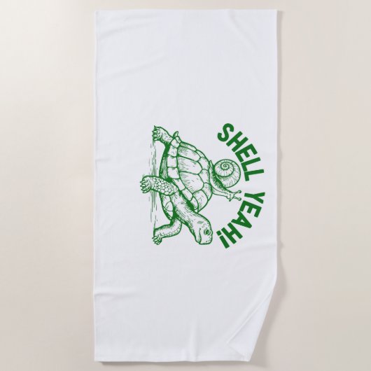 Muschel Yeah Turtle Snail Funny Strandtuch (Vorderseite)