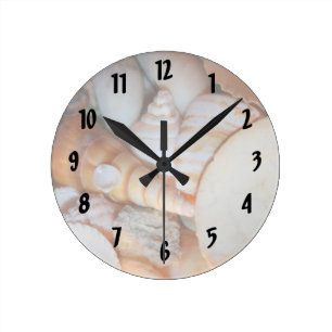 Muschelbild von Florida viele Seashells Runde Wanduhr