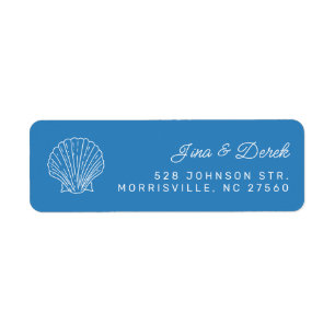 Muschelblaue Hochzeit-Rücksendeadresse
