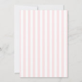 Muschelblütenblätter & Prosecco Rosa Gestreift Einladung (Rückseite)
