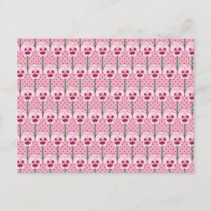 Muschelfarbene Stiefmütterchen - Retro-Tapetenmust Postkarte