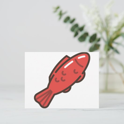 Muschelfisch Postkarte (Stehend Vorderseite)