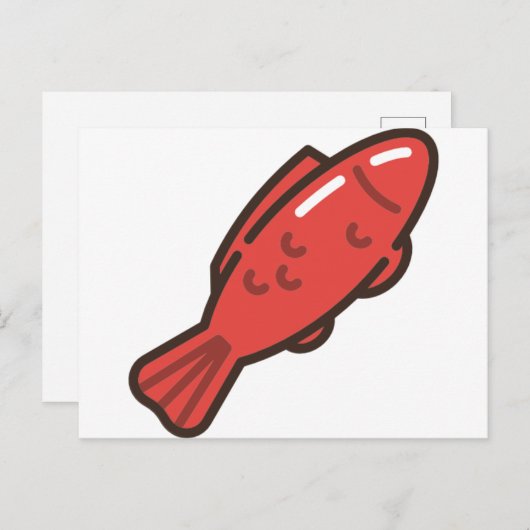 Muschelfisch Postkarte (Vorne/Hinten)