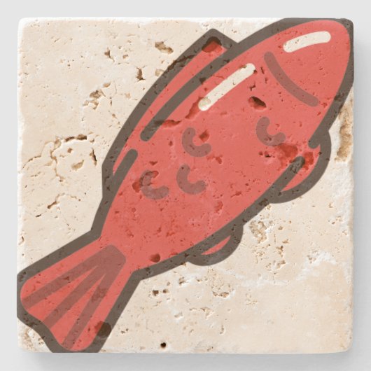 Muschelfisch Steinuntersetzer (Vorderseite)