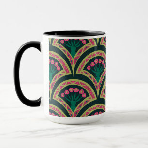 muschelförmiges grünes Muster Tasse