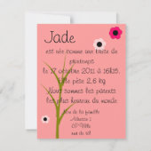 Muschelgeburtskarte Kokeshi Ankündigung (Rückseite)