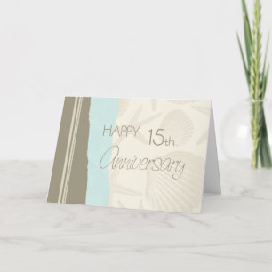 Muschelglücklicher 15. Hochzeitstag-Gratulationska Karte