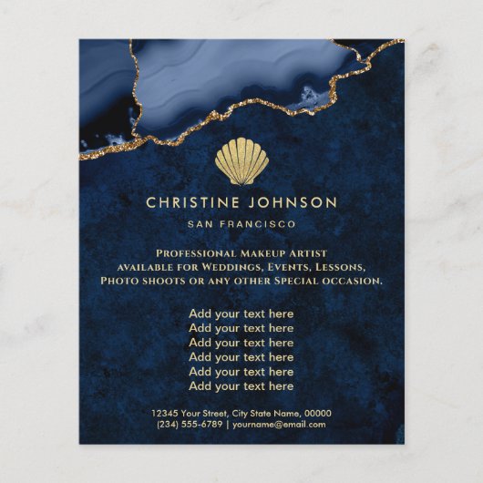 Muschellogo in blauem Design Flyer (Vorne)