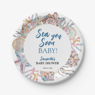 Muschelmeer Wir sehen uns bald Baby Shower Pappteller