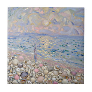 Muschelmosaik Strandhorizont Leuchten Fliese