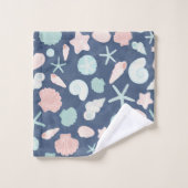 Muschelmuster Badhandtuch Set (Waschlappen)