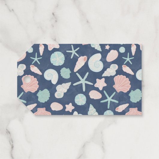 Muschelmuster Geschenkanhänger (Rückseite (Horizontal))