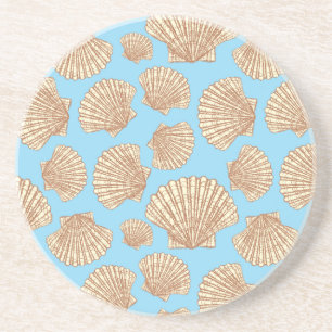 Muschelmuster im Vintage-Stil Sandstein Untersetzer
