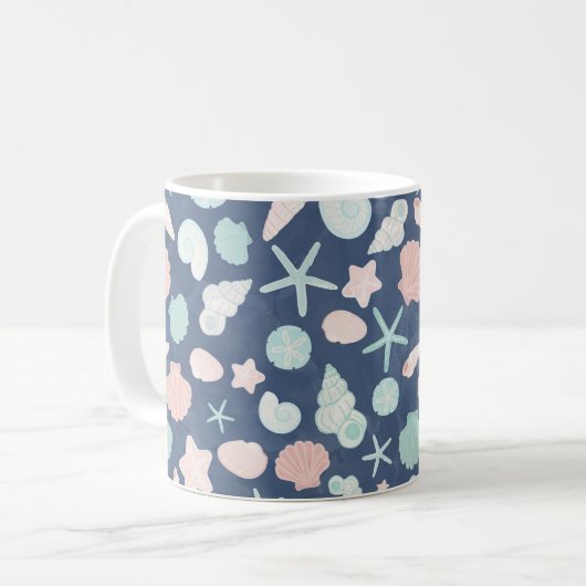 Muschelmuster Kaffeetasse (Vorderseite Links)