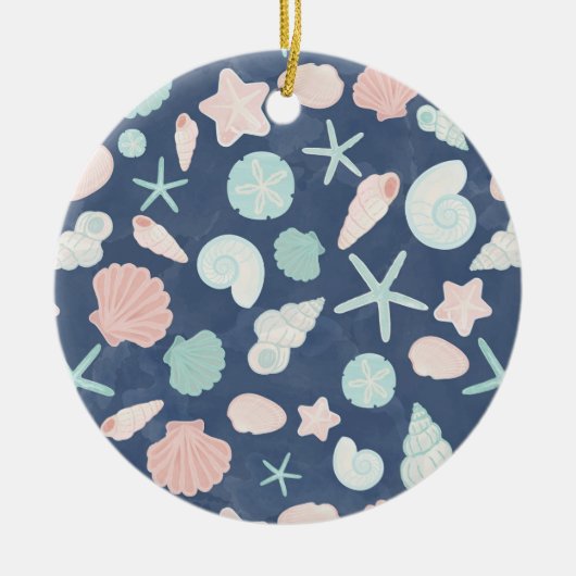 Muschelmuster Keramik Ornament (Vorne)