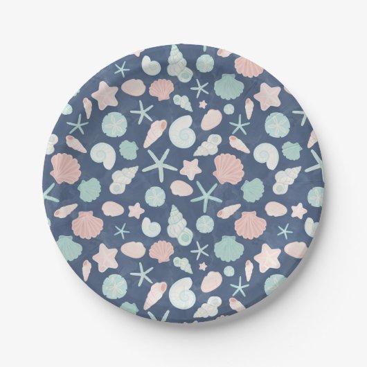 Muschelmuster Pappteller (Vorderseite)