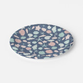 Muschelmuster Pappteller (Schrägansicht)