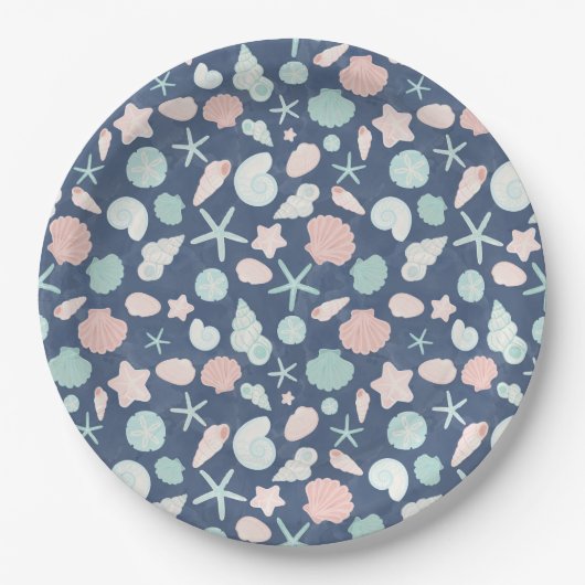 Muschelmuster Pappteller (Vorderseite)