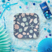 Muschelmuster Pappteller (Party)