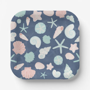 Muschelmuster Pappteller