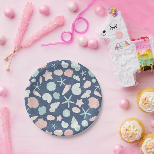 Muschelmuster Pappteller (Party)