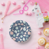 Muschelmuster Pappteller (Party)