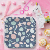 Muschelmuster Pappteller (Party)