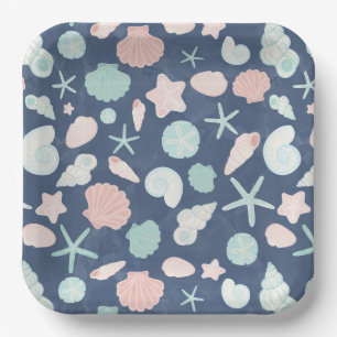 Muschelmuster Pappteller