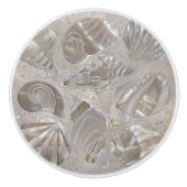 Muschelmuster - Perlmutter Keramikknauf (Vorderseite)