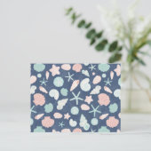 Muschelmuster Postkarte (Stehend Vorderseite)