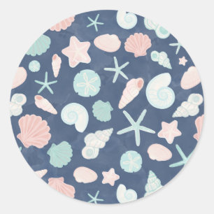 Muschelmuster Runder Aufkleber