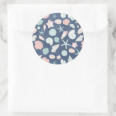 Muschelmuster Runder Aufkleber (Tasche)