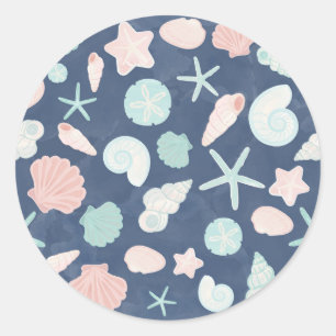 Muschelmuster Runder Aufkleber