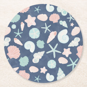 Muschelmuster Runder Pappuntersetzer
