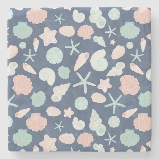 Muschelmuster Steinuntersetzer (Vorderseite)