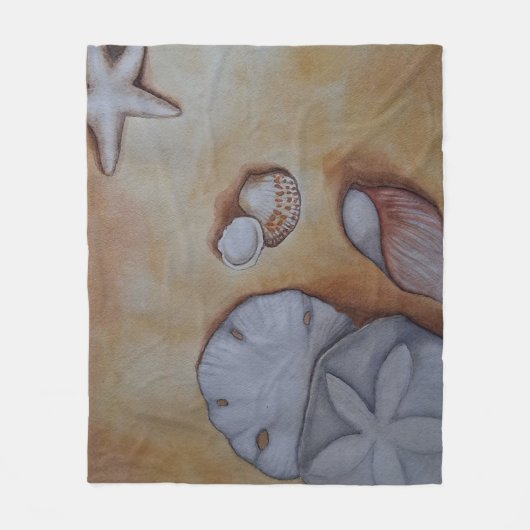 Muscheln am Meer Fleecedecke (Vorderseite)