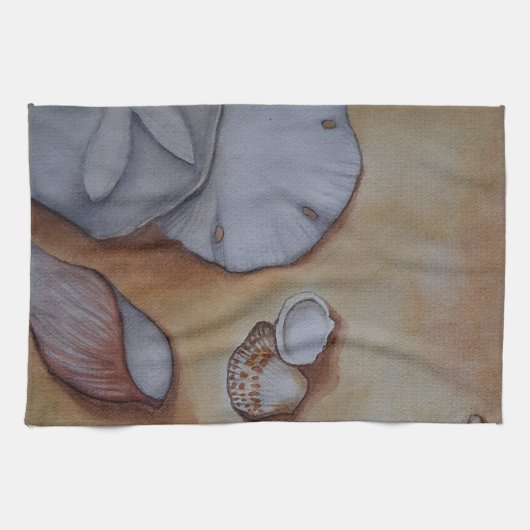 Muscheln am Meer Geschirrtuch (Horizontal)