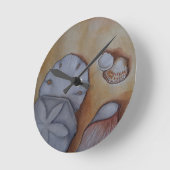 Muscheln am Meer Runde Wanduhr (Winkel)