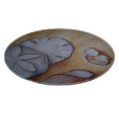 Muscheln am Meer Schneidebrett (Ecke)