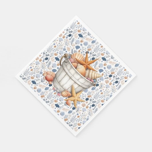 Muscheln am Meer Serviette (Ecke)