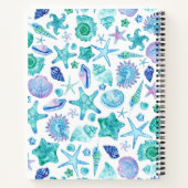 Muscheln am Meer und Starfish Mit Monogramm Notizblock (Rückseite)