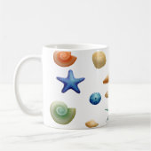 Muscheln am Meeresufer Kaffeetasse (Links)