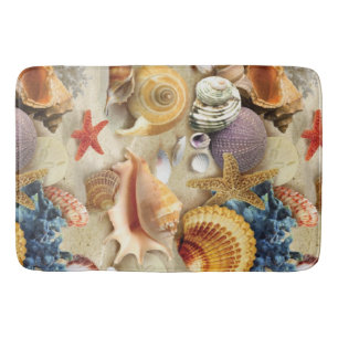 Muscheln am Strand Badematte