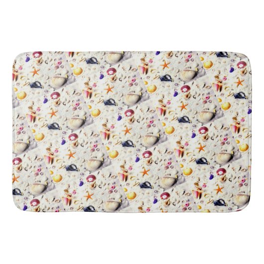 Muscheln am Strand Badematte (Vorderseite)