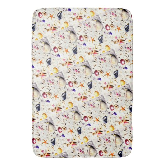 Muscheln am Strand Badematte (Vorderseite Vertikal)